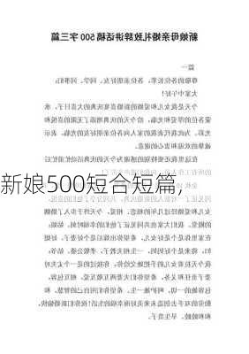 新娘500短合短篇,