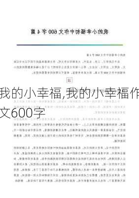 我的小幸福,我的小幸福作文600字