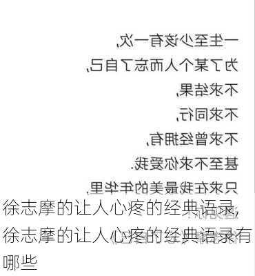 徐志摩的让人心疼的经典语录,徐志摩的让人心疼的经典语录有哪些