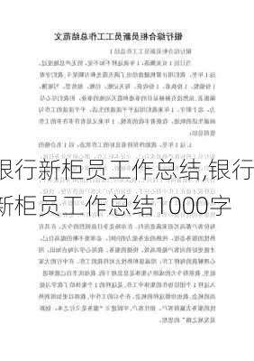 银行新柜员工作总结,银行新柜员工作总结1000字