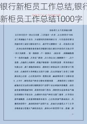 银行新柜员工作总结,银行新柜员工作总结1000字