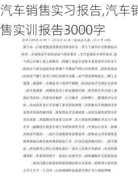 汽车销售实习报告,汽车销售实训报告3000字