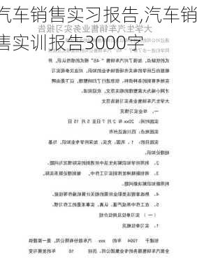 汽车销售实习报告,汽车销售实训报告3000字