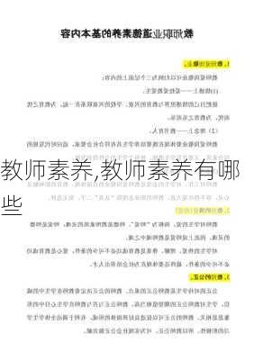 教师素养,教师素养有哪些