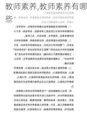 教师素养,教师素养有哪些