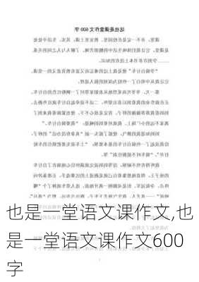 也是一堂语文课作文,也是一堂语文课作文600字