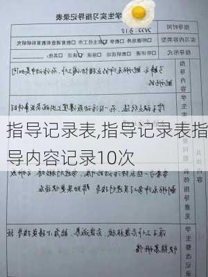 指导记录表,指导记录表指导内容记录10次