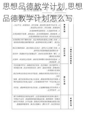 思想品德教学计划,思想品德教学计划怎么写