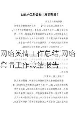 网络舆情工作总结,网络舆情工作总结报告