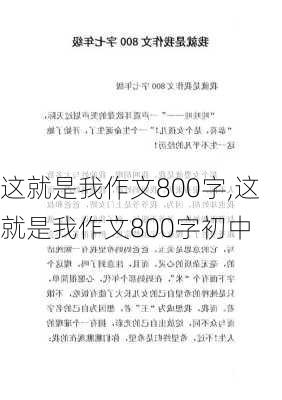 这就是我作文800字,这就是我作文800字初中