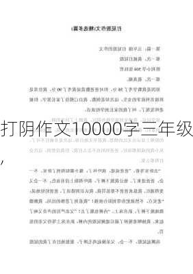 打阴作文10000字三年级,