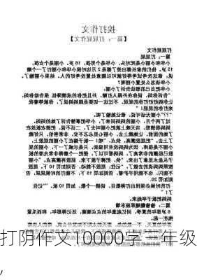 打阴作文10000字三年级,