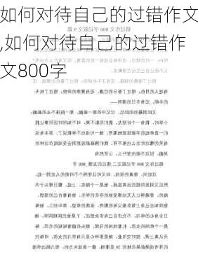 如何对待自己的过错作文,如何对待自己的过错作文800字