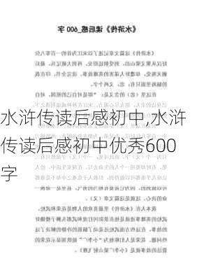 水浒传读后感初中,水浒传读后感初中优秀600字