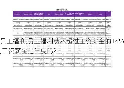 员工福利,员工福利费不超过工资薪金的14%,工资薪金是年度吗?