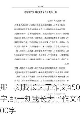 那一刻我长大了作文450字,那一刻我长大了作文400字