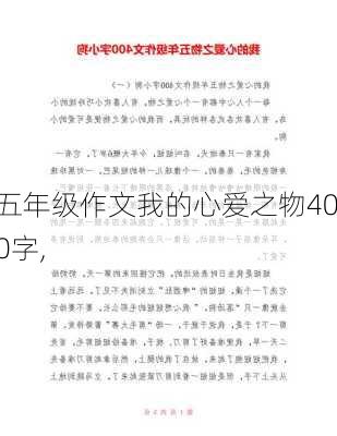 五年级作文我的心爱之物400字,