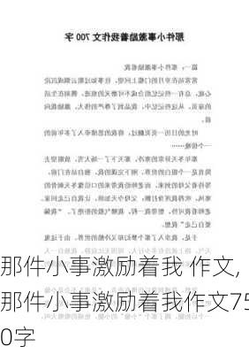 那件小事激励着我 作文,那件小事激励着我作文750字