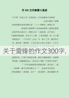 关于雷锋的作文300字,