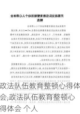 政法队伍教育整顿心得体会,政法队伍教育整顿心得体会 个人