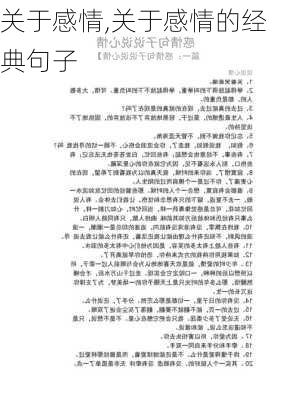 关于感情,关于感情的经典句子