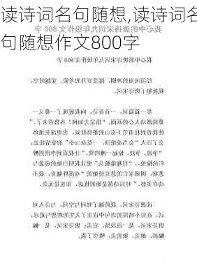 读诗词名句随想,读诗词名句随想作文800字