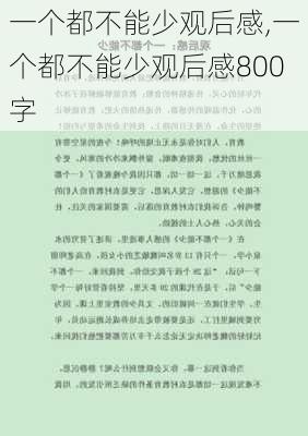 一个都不能少观后感,一个都不能少观后感800字