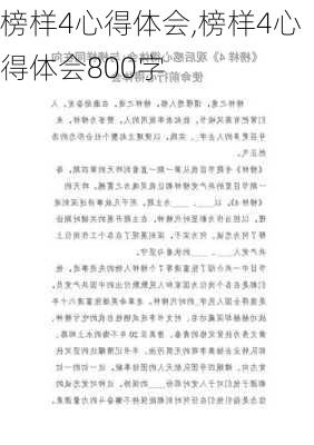 榜样4心得体会,榜样4心得体会800字