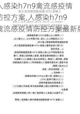 人感染h7n9禽流感疫情防控方案,人感染h7n9禽流感疫情防控方案最新版