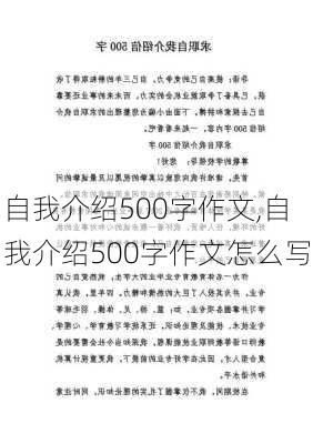 自我介绍500字作文,自我介绍500字作文怎么写