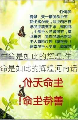 生命是如此的辉煌,生命是如此的辉煌河南话