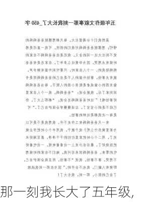 那一刻我长大了五年级,