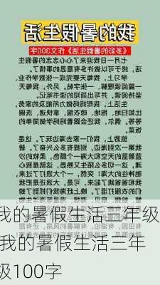 我的暑假生活三年级,我的暑假生活三年级100字