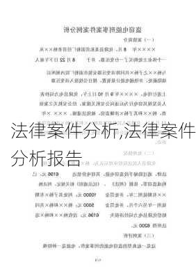 法律案件分析,法律案件分析报告