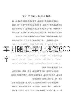 军训随笔,军训随笔600字