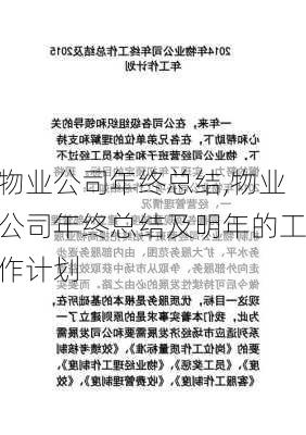 物业公司年终总结,物业公司年终总结及明年的工作计划