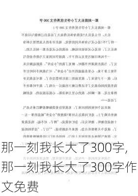 那一刻我长大了300字,那一刻我长大了300字作文免费