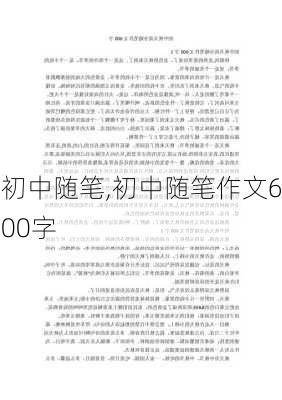 初中随笔,初中随笔作文600字