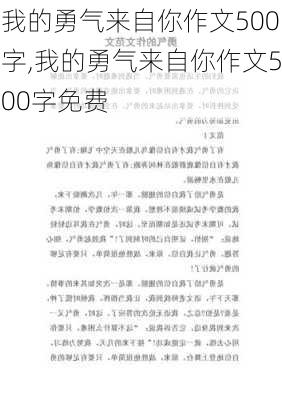 我的勇气来自你作文500字,我的勇气来自你作文500字免费