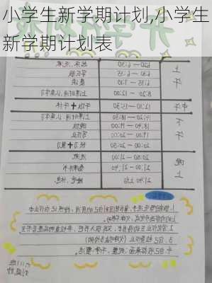 小学生新学期计划,小学生新学期计划表