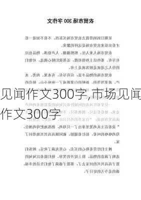 见闻作文300字,市场见闻作文300字