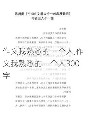 作文我熟悉的一个人,作文我熟悉的一个人300字