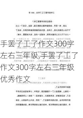 手罢了工了作文300字左右三年级,手罢了工了作文300字左右三年级优秀作文