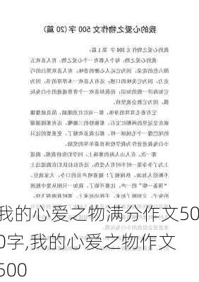 我的心爱之物满分作文500字,我的心爱之物作文 500