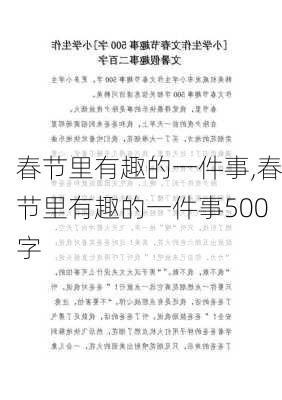 春节里有趣的一件事,春节里有趣的一件事500字