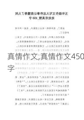 真情作文,真情作文450字