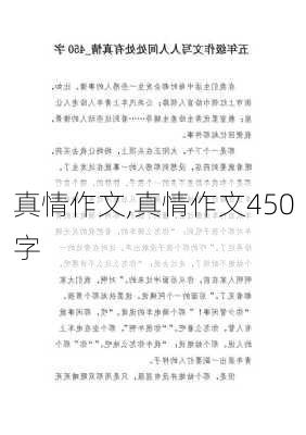 真情作文,真情作文450字