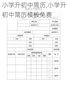 小学升初中简历,小学升初中简历模板免费