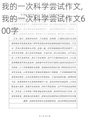 我的一次科学尝试作文,我的一次科学尝试作文600字