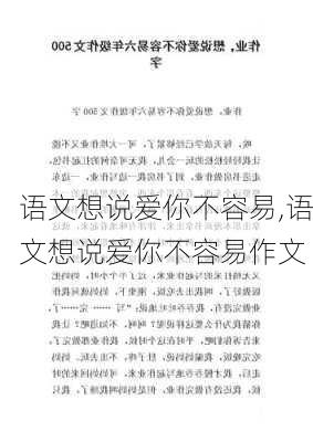 语文想说爱你不容易,语文想说爱你不容易作文